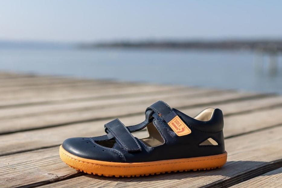 Kinder Barfusssandale Ersa blue/orange