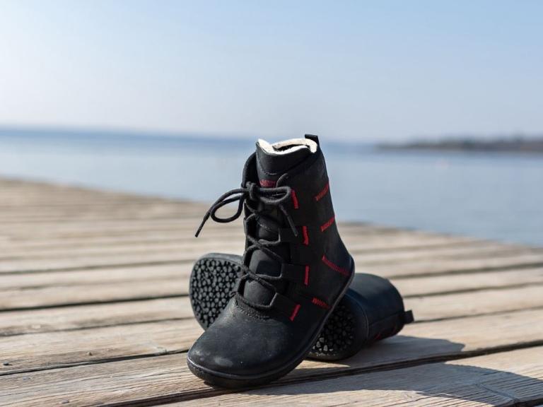 Kinder Winter Barfussstiefel Amari 3 mit Schurwoll-Futter