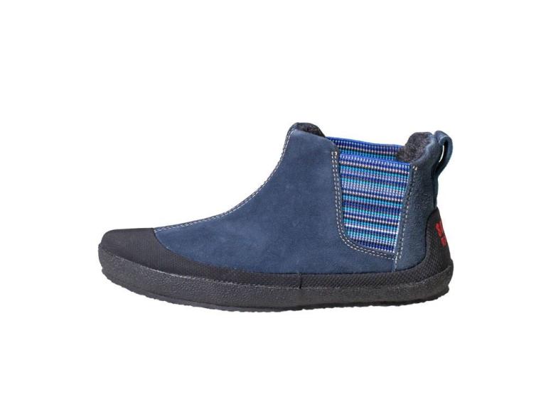 Kinder Barfussschuh Portia Blau links